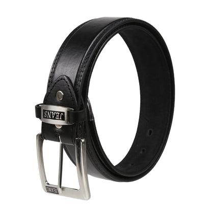 Forest Mens 1.5" Bonded Leather Jeans Belt Casual Work Buckle MB7001 - Buckle Detail - QHA UK