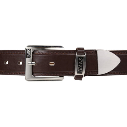 Forest Mens 1.5" Bonded Leather Jeans Belt Casual Work Buckle MB7001 - Buckle Detail - QHA UK