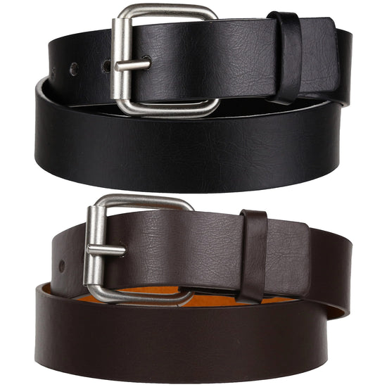 Forest Mens Premium Bonded Leather Belt 1.5" Wide Classic Buckle MB031 - QHA UK