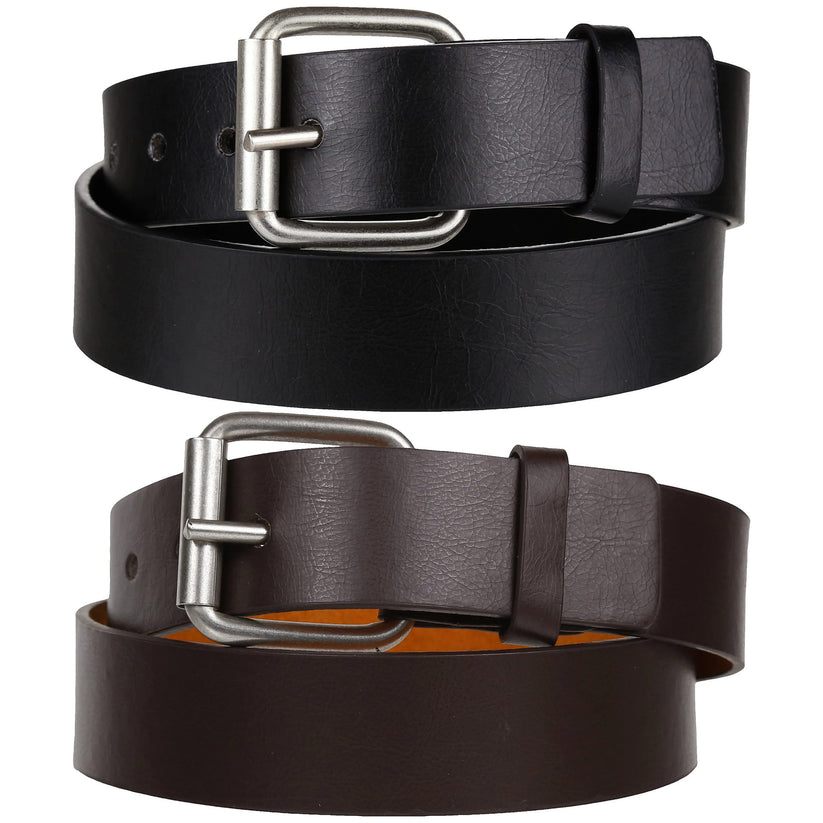 Forest Mens Premium Bonded Leather Belt 1.5" Wide Classic Buckle MB031 - QHA UK