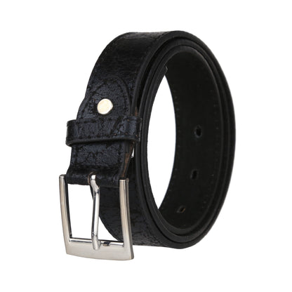 Forest Mens 1" Antique Design Bonded Leather Belt Slim Classic Buckle - Buckle Detail - QHA UK