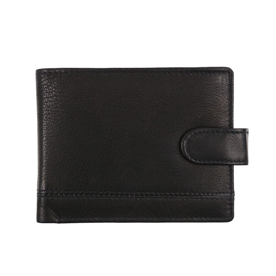 Mens Genuine Leather Wallet RFID Blocking Bifold Coin Pocket Card Hold - Pocket Detail - QHA UK