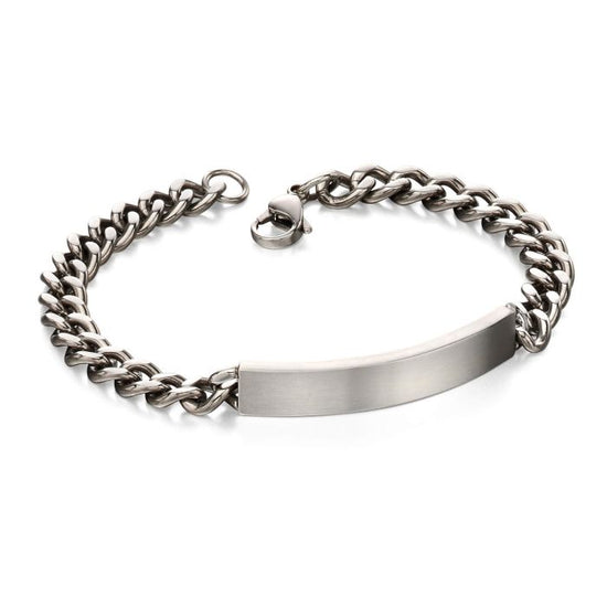 Fred Bennett Brushed Stainless Steel ID Bar Bracelet | QHAUK - QHA UK