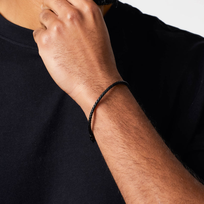 Fred Bennett Ultra-Thin Braided Leather Bracelet | QHAUK - QHA UK