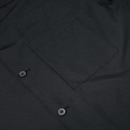 Men's Open Collar Summer Shirt | Short Sleeve | Relaxed Fit | S–XL | Black Grey Beige - Collar Detail - QHA UK