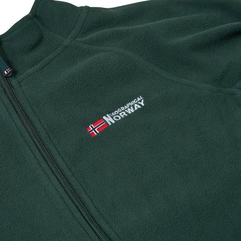 Geographical Norway Mens Fleece Jacket Full Zip Lightweight Warm Coat - Zip Detail - QHA UK