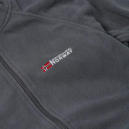 Geographical Norway Mens Fleece Jacket Full Zip Lightweight Warm Coat - Zip Detail - QHA UK