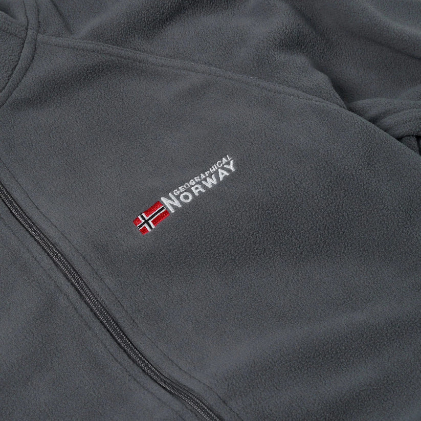 Geographical Norway Mens Fleece Jacket Full Zip Lightweight Warm Coat - Zip Detail - QHA UK