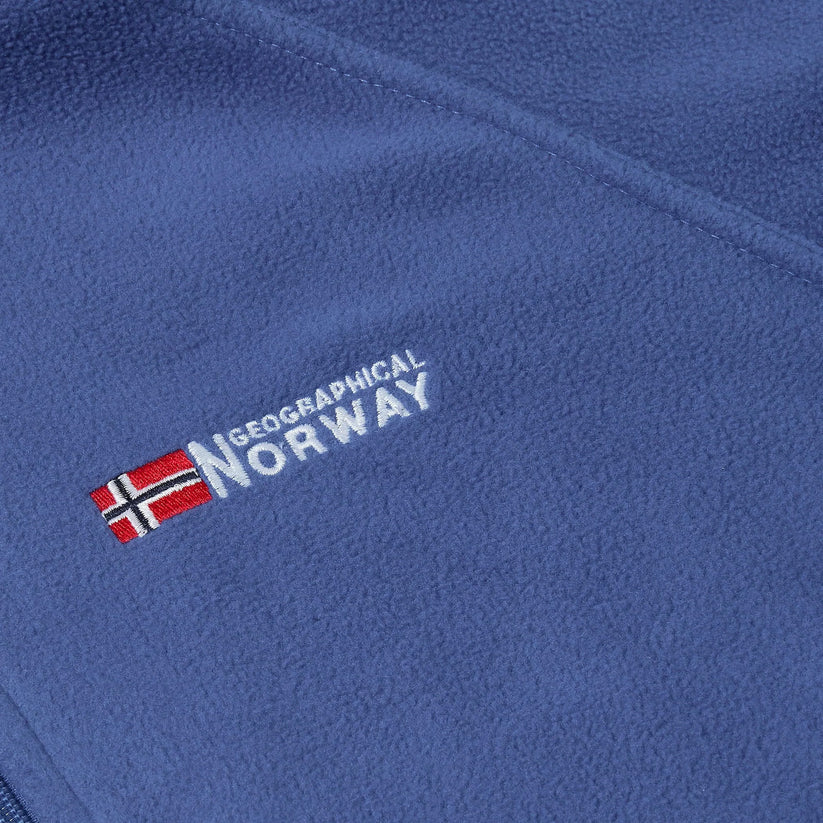 Geographical Norway Mens Fleece Jacket Full Zip Lightweight Warm Coat - Zip Detail - QHA UK