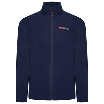 Geographical Norway Mens Fleece Jacket Full Zip Lightweight Warm Coat - Zip Detail - QHA UK