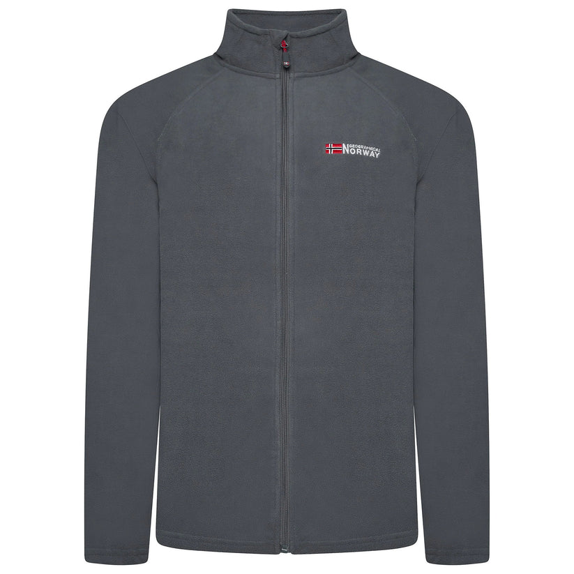 Geographical Norway Mens Fleece Jacket Full Zip Lightweight Warm Coat - Zip Detail - QHA UK