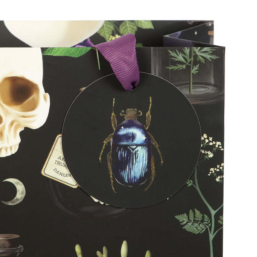 Gothic Gifts Gift Bag 23cm Venom and Vines Print - Pattern Detail - QHA UK