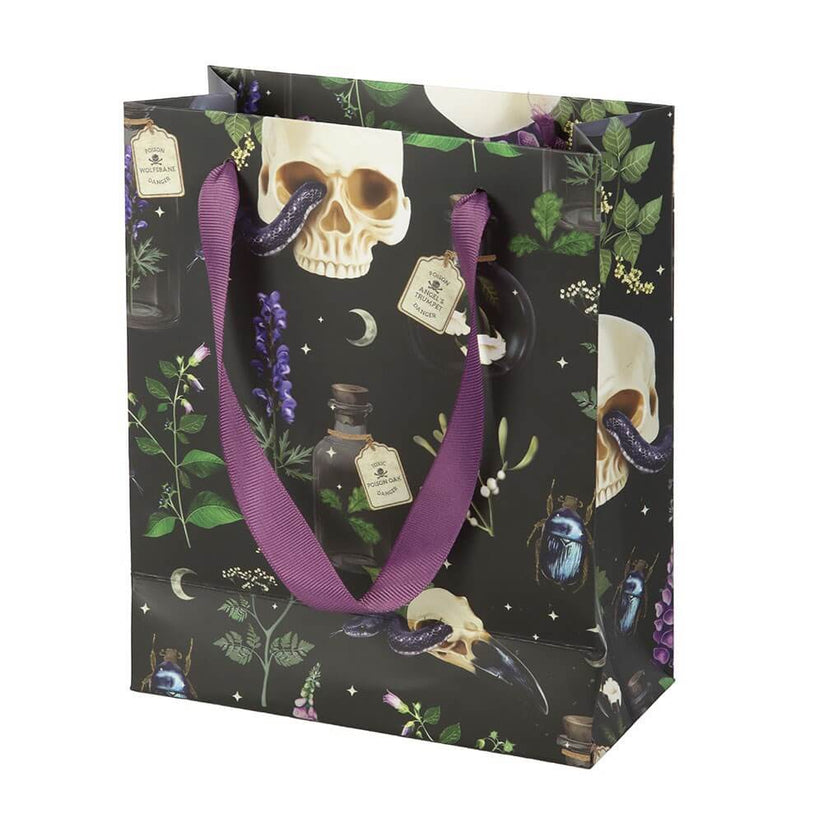 Gothic Gifts Gift Bag 23cm Venom and Vines Print - Pattern Detail - QHA UK