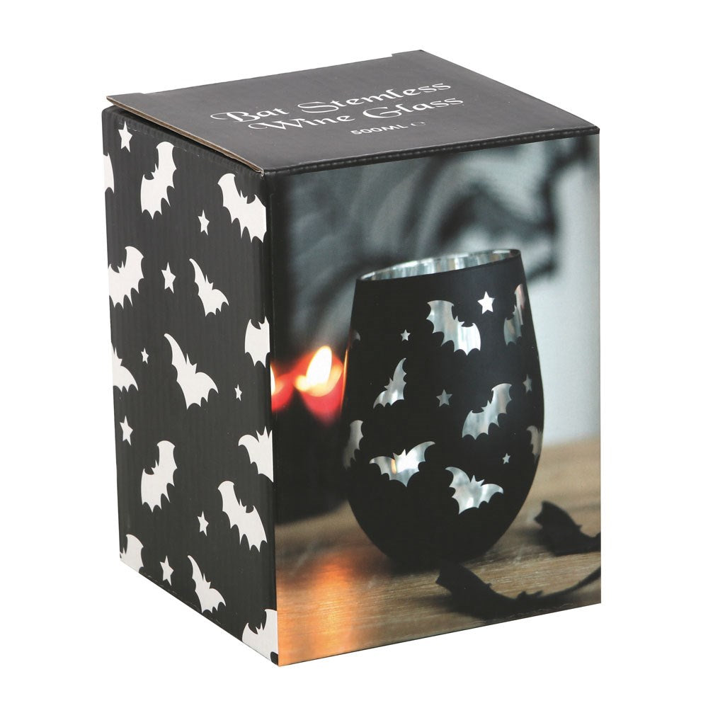 Gothic Gifts Wine Glass Bat Stemless - QHA UK