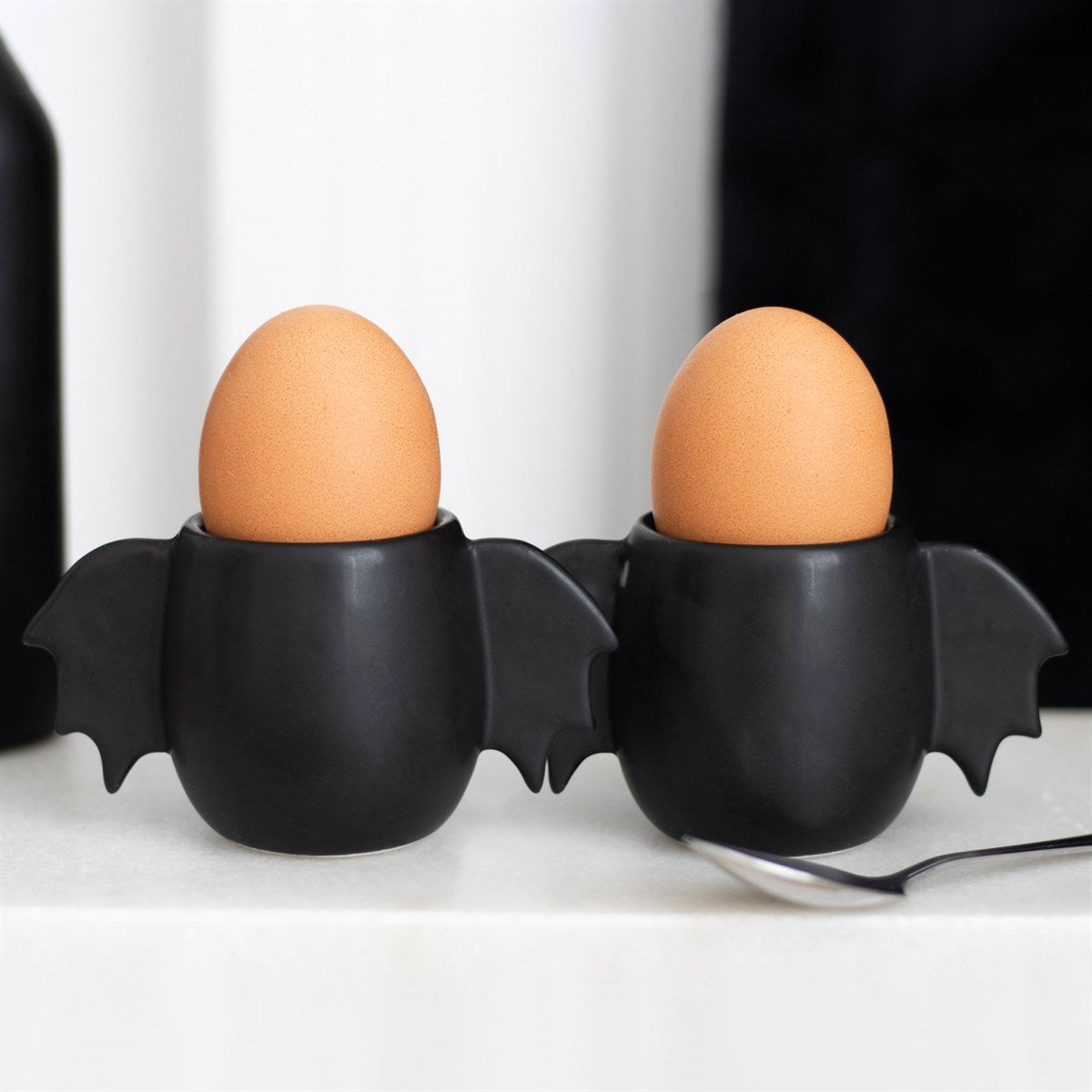 Gothic Gifts Egg Cup Set Bat Wing of 2 Pack of 2 - QHA UK