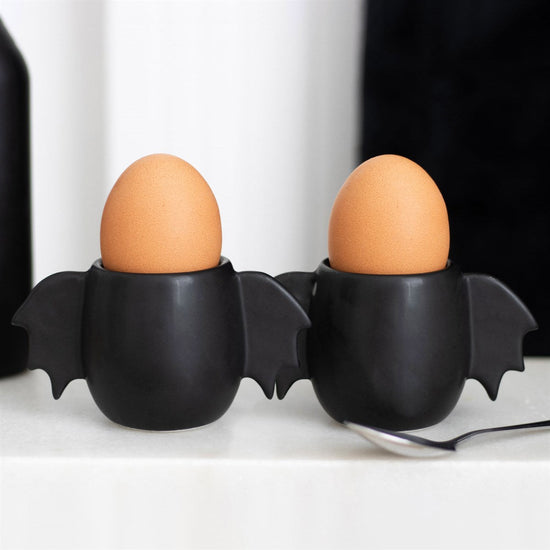 Gothic Gifts Egg Cup Set Bat Wing of 2 Pack of 2 - QHA UK