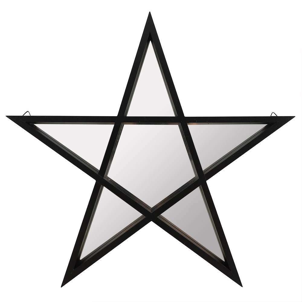 Gothic Gifts Mirror Black Framed Pentagram - QHA UK