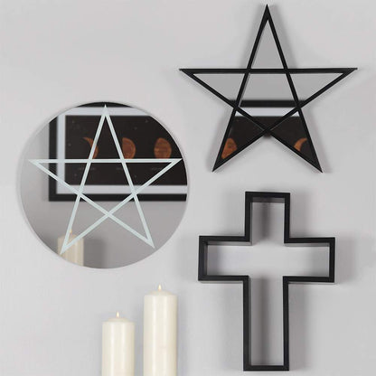 Gothic Gifts Mirror Black Framed Pentagram - QHA UK
