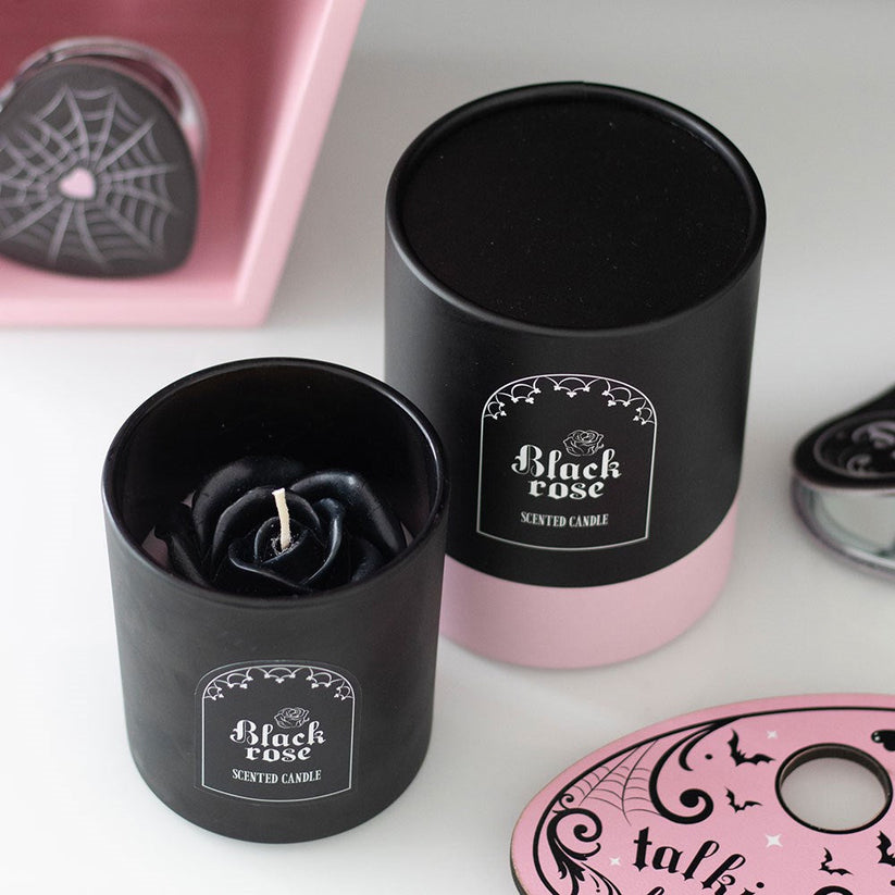 Gothic Gifts Scented Candle Black Roses with 3D Roses - QHA UK