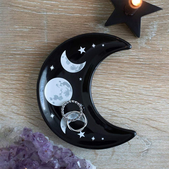 Gothic Gifts Trinket Tray Crescent Moon Dish - QHA UK
