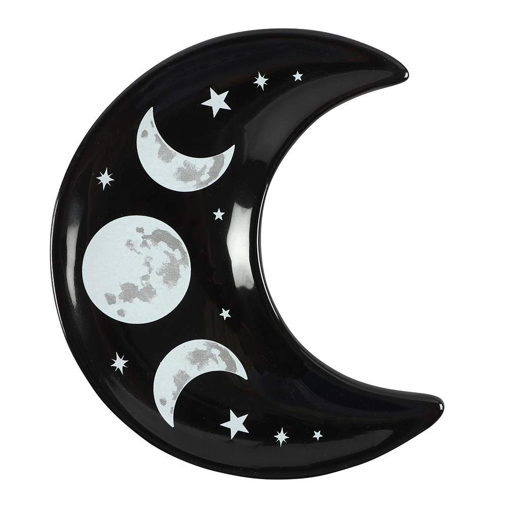Gothic Gifts Trinket Tray Crescent Moon Dish - QHA UK