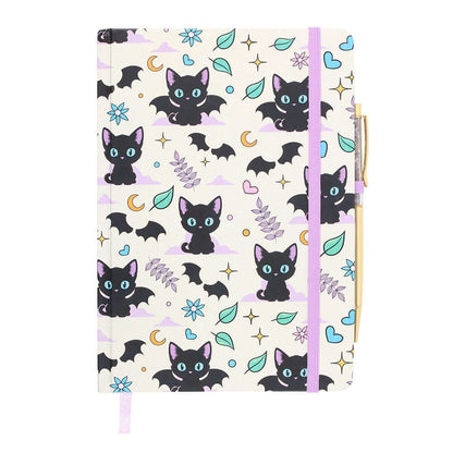 Gothic Gifts Journal Cute and Creepy Print A5 Notebook with Amethyst - QHA UK