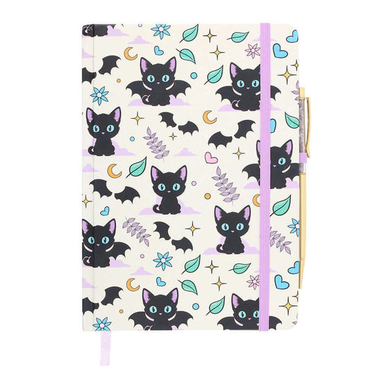 Gothic Gifts Journal Cute and Creepy Print A5 Notebook with Amethyst - QHA UK