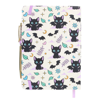 Gothic Gifts Journal Cute and Creepy Print A5 Notebook with Amethyst - Pattern Detail - QHA UK