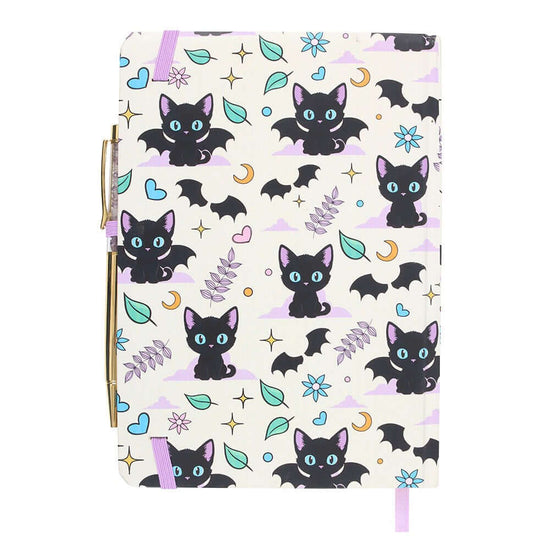 Gothic Gifts Journal Cute and Creepy Print A5 Notebook with Amethyst - Pattern Detail - QHA UK