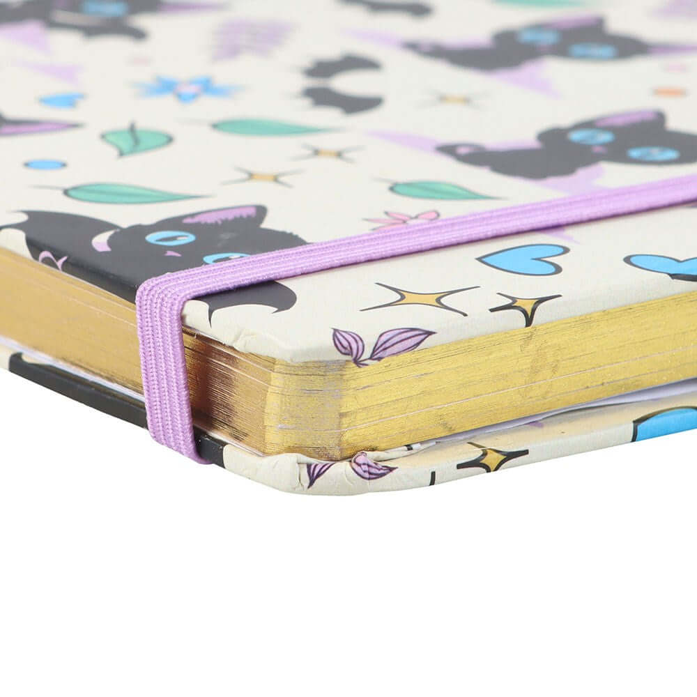 Gothic Gifts Journal Cute and Creepy Print A5 Notebook with Amethyst - Pattern Detail - QHA UK