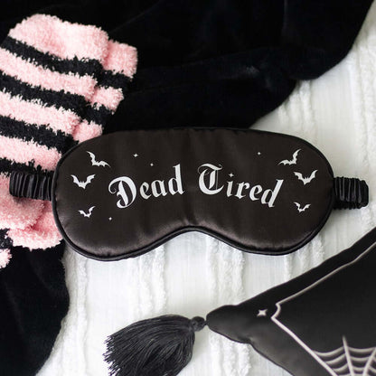 Gothic Gifts Sleep Mask Dead Tired Satin - QHA UK