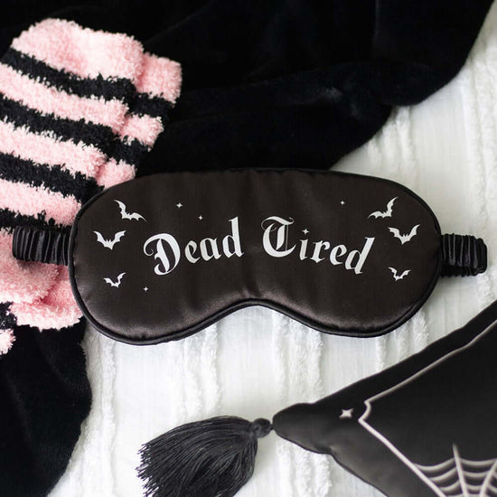 Gothic Gifts Sleep Mask Dead Tired Satin - QHA UK