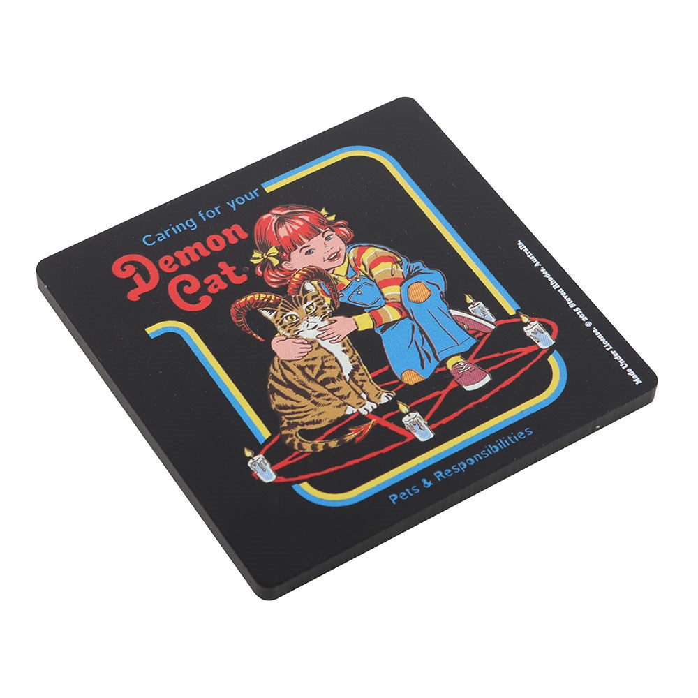 Steven Rhodes Gothic Coaster Set Gifts Demon Cat - QHA UK
