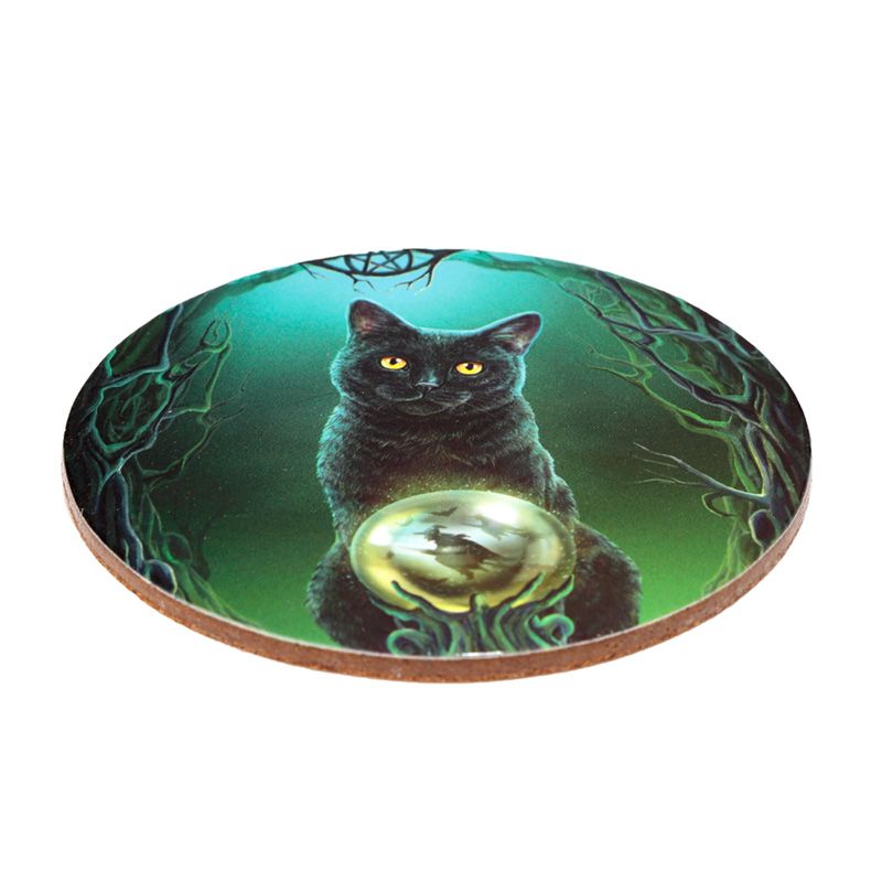 Gothic Gifts Coaster Set Lisa Parker Magic Cats of 4 Cork Pack of 4 - QHA UK
