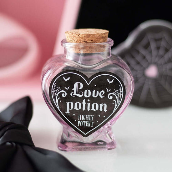 Gothic Gifts Potion Bottle Love Decorative Glass Heart - QHA UK