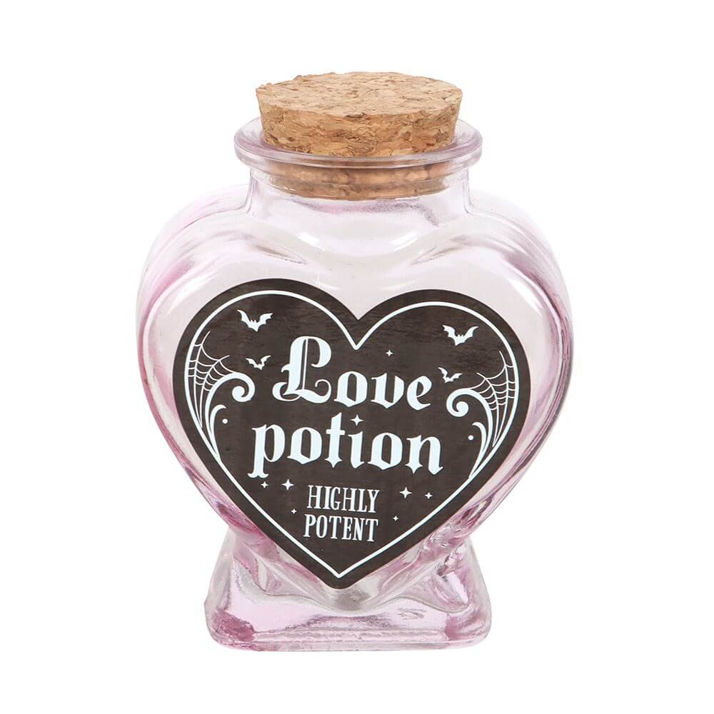 Gothic Gifts Potion Bottle Love Decorative Glass Heart - QHA UK
