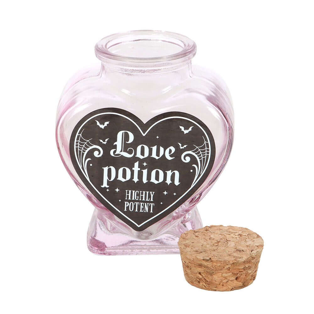 Gothic Gifts Potion Bottle Love Decorative Glass Heart - QHA UK
