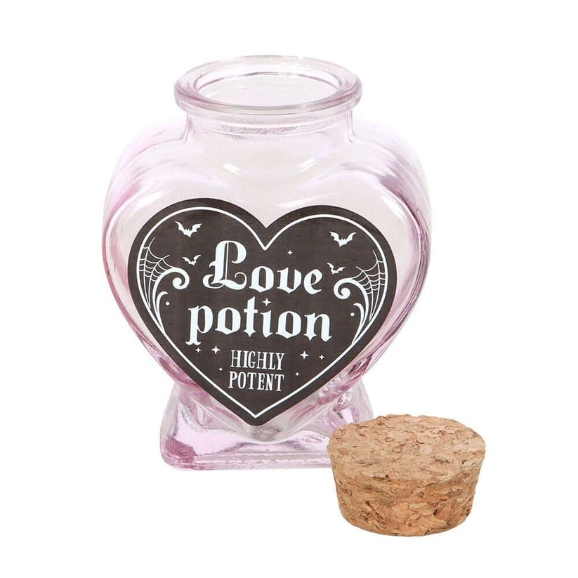 Gothic Gifts Potion Bottle Love Decorative Glass Heart - QHA UK