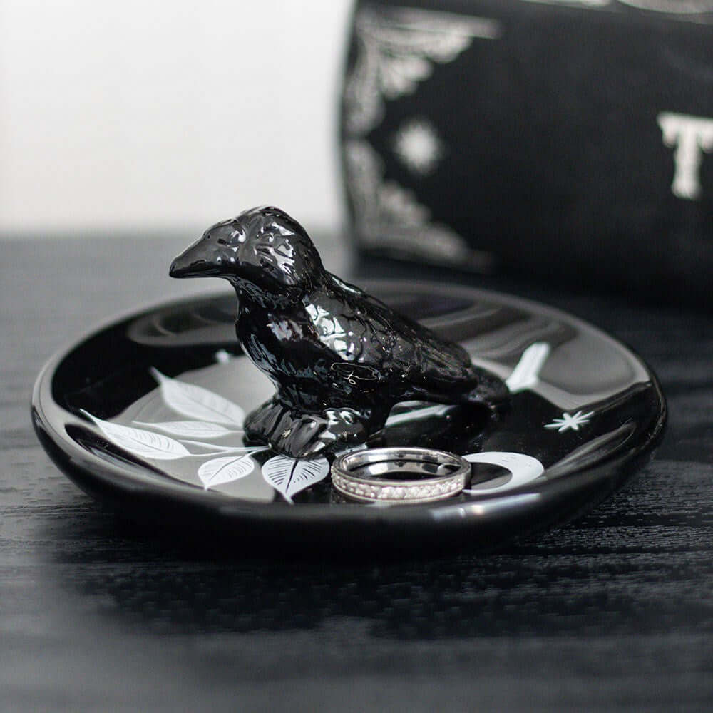 Gothic Gifts Trinket Tray Mystic Raven Dish - QHA UK