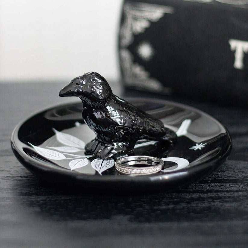Gothic Gifts Trinket Tray Mystic Raven Dish - QHA UK