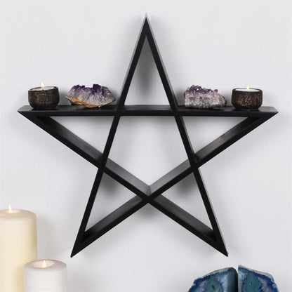 Gothic Gifts Wall Shelf Pentagram Art - QHA UK
