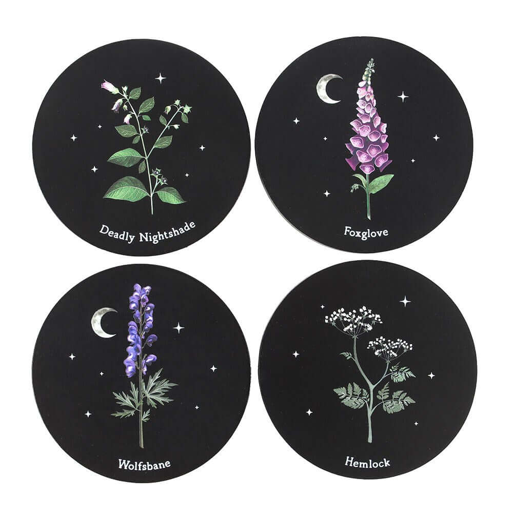 Gothic Gifts Coaster Set Poisonous Plants - QHA UK