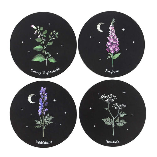 Gothic Gifts Coaster Set Poisonous Plants - QHA UK