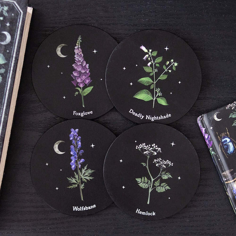 Gothic Gifts Coaster Set Poisonous Plants - QHA UK