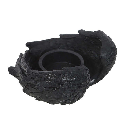 Gothic Gifts Candle Holder Raven Wings Tealight - QHA UK