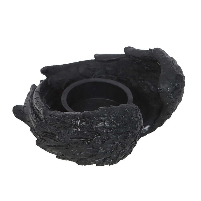 Gothic Gifts Candle Holder Raven Wings Tealight - QHA UK