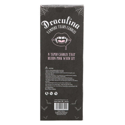 Gothic Gifts Taper Candles Pink Vampire Tears Pack of 4 - QHA UK