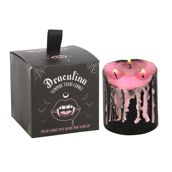 Gothic Gifts Pillar Candle Small Pink Vampire Tears - QHA UK