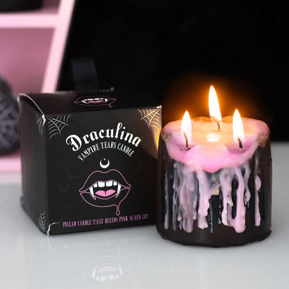 Gothic Gifts Pillar Candle Small Pink Vampire Tears - QHA UK