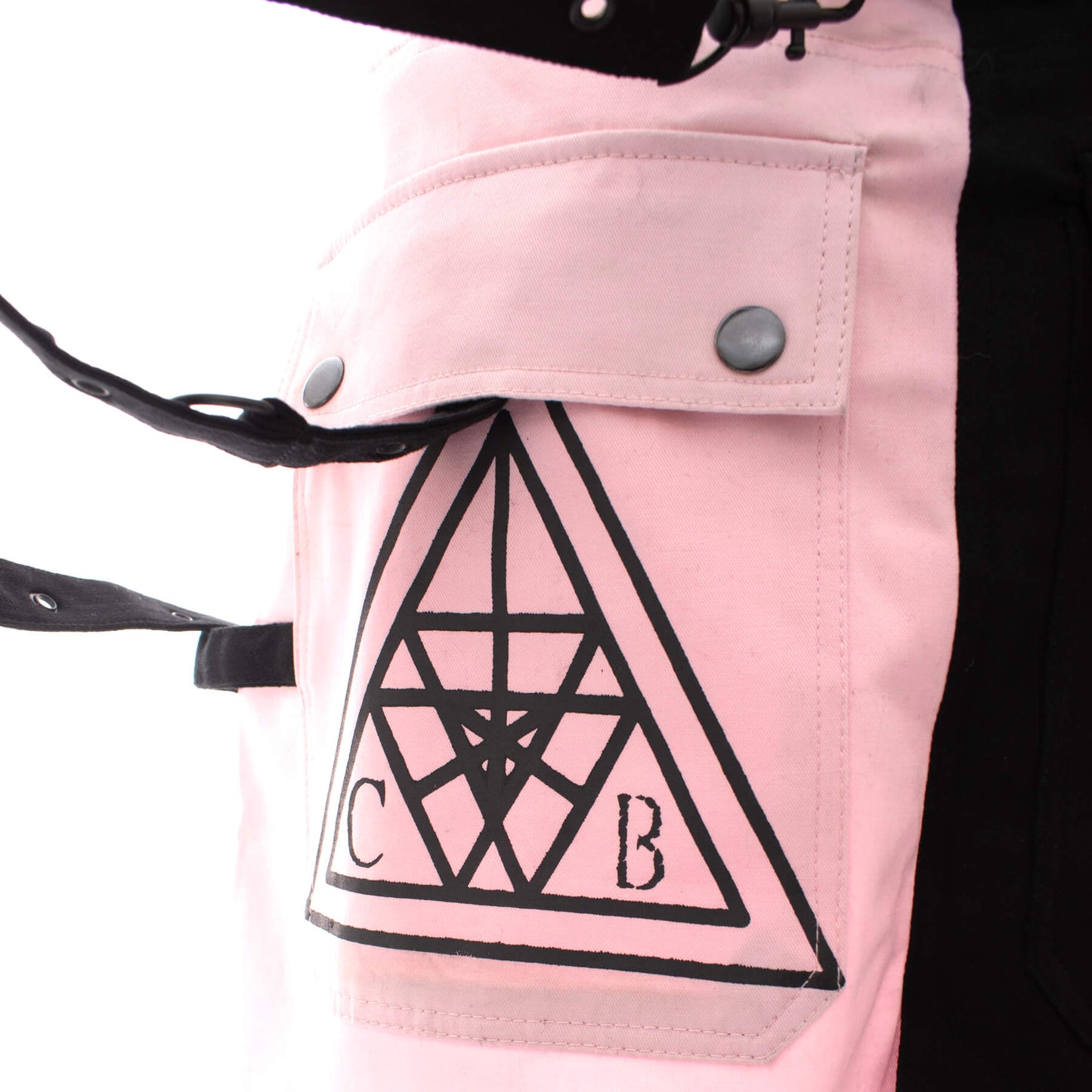 Chemical Black Gothic Mini Skirt Black Pink Strap Detail UK 10-18 - QHA UK